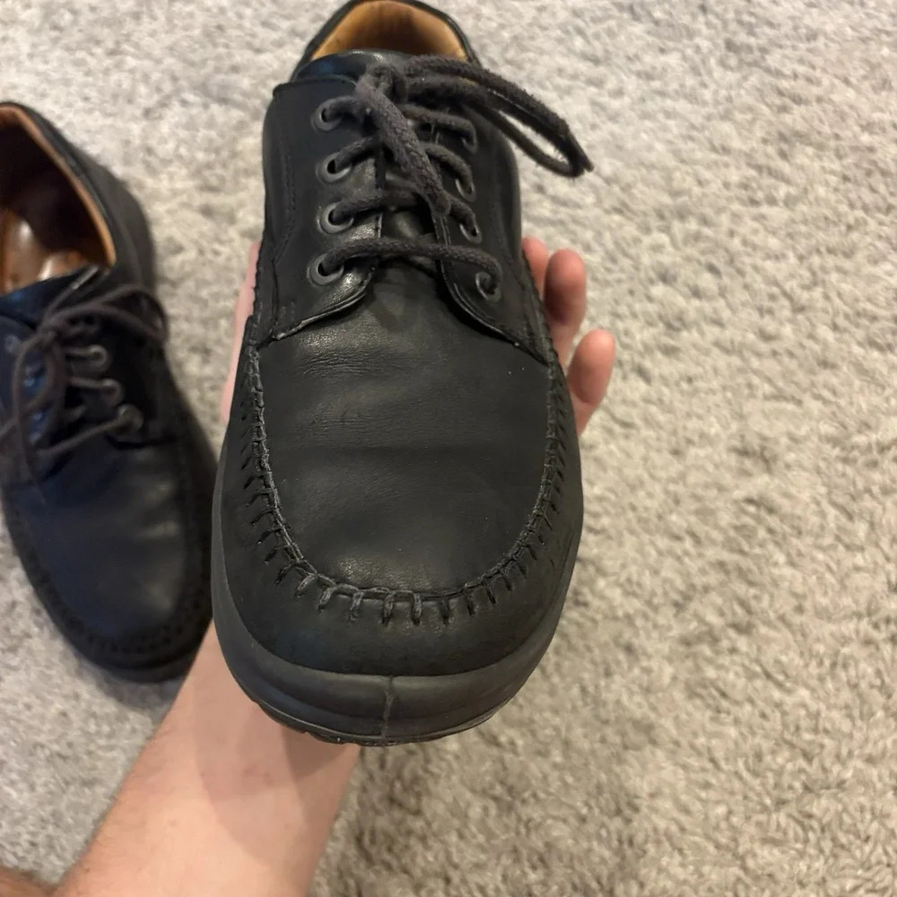 Ecco Seawalker Shoes Mens Size 10 / 44 Black Leather Oxford Casual Comfort Golf